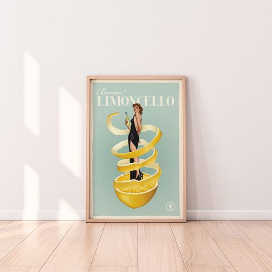 BUONO! Limoncello - lemon, Retro Poster