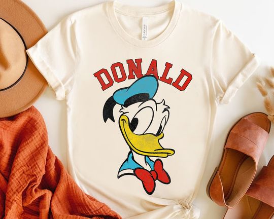 Disney Mickey And Friends Donald Duck Happy Big Face Shirt, Magic Kingdom Holiday Unisex T-shirt