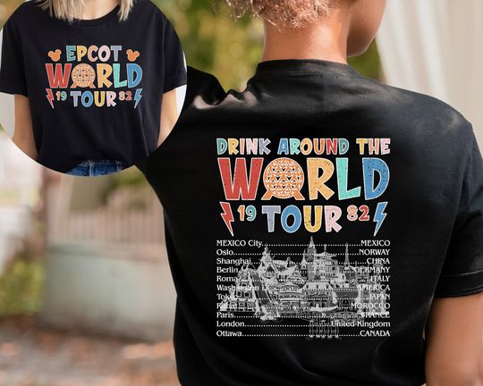 Disney Epcot World Tour Shirt, Mickey And Friends, Epcot Center 1982 Tshirt, Retro Disney Epcot Shirt