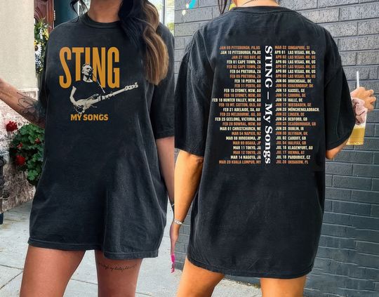 Discover STING MY SONGS 2023 World Tour T-Shirt, Sting Tour 2023 Shirt, Sting Concert Tour 2023 T-Shirt