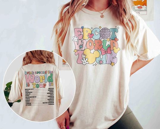 Retro Epcot World Tour Shirt, Mickey And Friends, Epcot Center 1982 Shirt