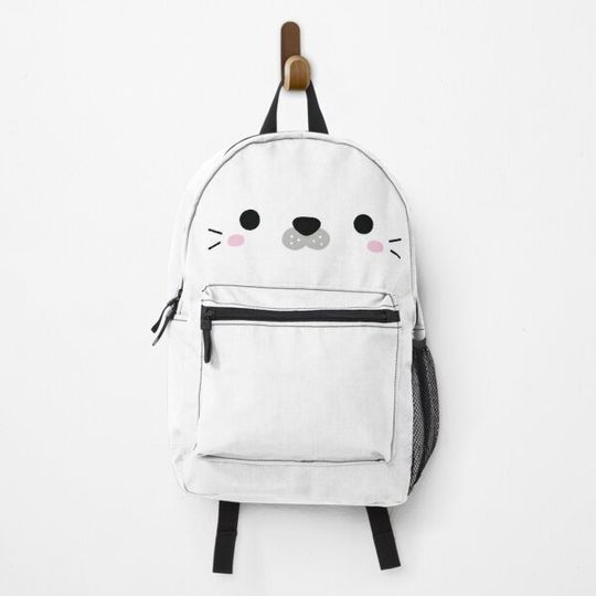 Cute White Seal Face Backpack