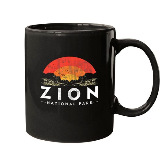 Retro Zion National Park US Vintage Utah Adventure Mugs