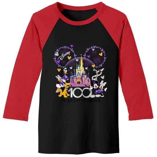 Disney 100th Anniversary Baseball Tees, Disney 100 Years of Wonder Baseball Tees