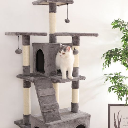 New York Penthouse Cat Playset - Grey - 69 Inches