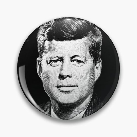 Discover President John F. Kennedy Graphic Pin Button