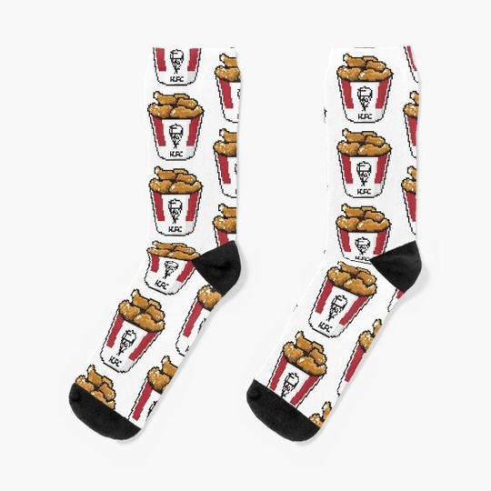 KFC Bucket Pixel Art Socks
