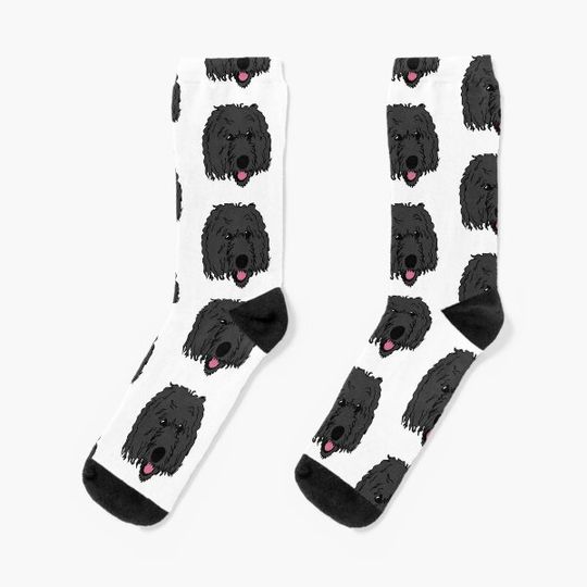 Black BerneDoodle Labra doodle Dog Perro Socks