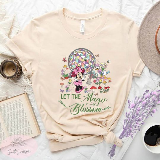 Disney Epcot Shirt, Let the magic Blossom, Minnie and Daisy Shirt, Disney Floral Epcot Shirt