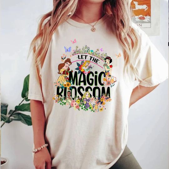 Let The Magic Blossom Shirt, Disney Princess Shirt, Disney Group Shirt, Belle Snow White