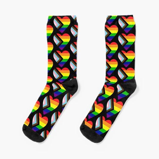 Progress Pride Flag Heart Socks
