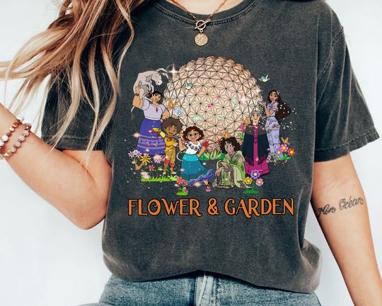 Disney Encanto Group Shot Epcot Flower and Garden Let the Magic Blossom Shirt