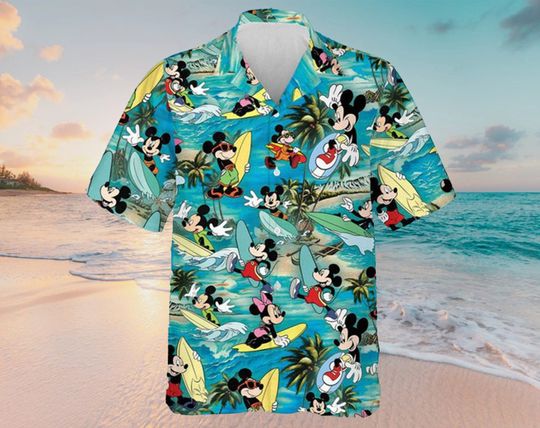 Disney Mickey Hawaiian Shirt, Family Beach Shirt, Vacation Disney Trip Tee
