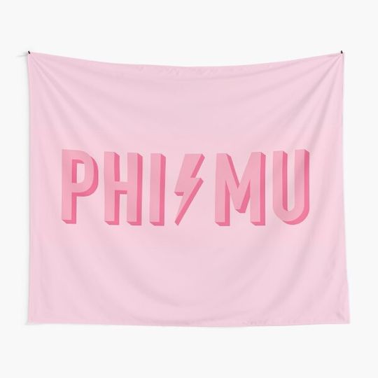 Phi Mu Pink Lightning Tapestry