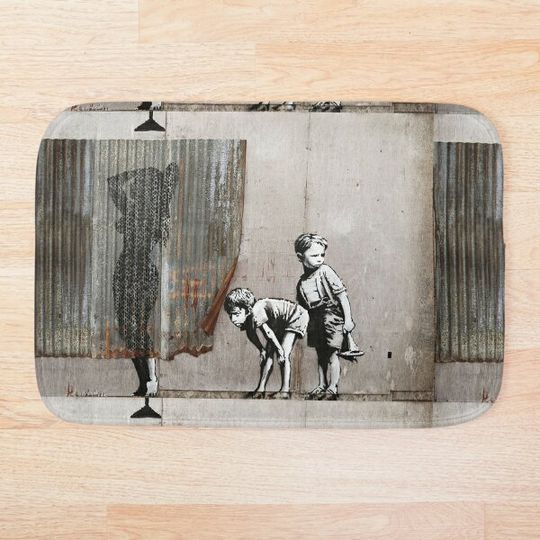 Banksy Shower Peepers Boys Bath Mat