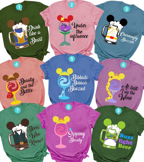 Disney Drinking Shirts, Drinking Around The World T Shirt