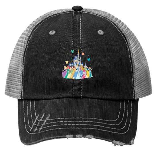 Disney Princess Trucker Hats, Team Princess Trucker Hats, Princess Castle Trucker Hats