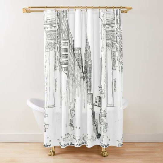 Discover New York City Chrysler Building street picture Shower Curtain