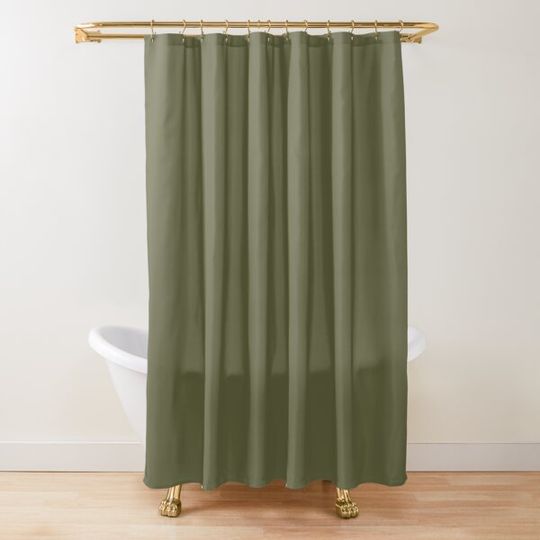 Discover Plain Olive Green Shower Curtain