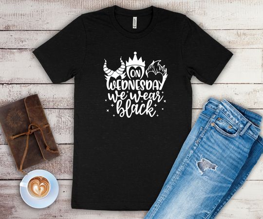 On Wednesday Soft Cotton Shirt -  We Wear Black - Mean Girls - Disney Villains - Disney Shirt