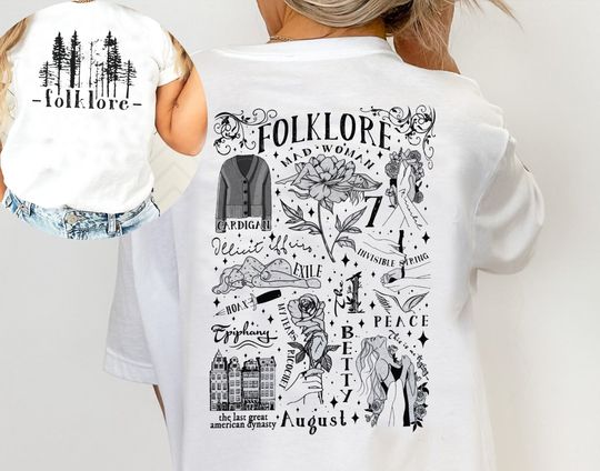 Folklore Tracklist Shirt, Meet Me At Midnight Shirt, My Tears Ricochet T-Shirt