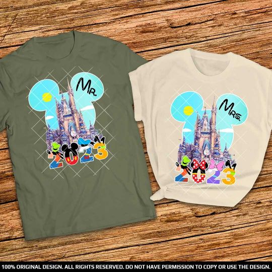 MR and MRS Disneyworld Couple shirt 2023 Wedding Disney Honeymoon Couple shirts