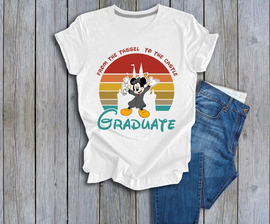 Discover Family Disney Grad, Disney Graduation 2023 Shirt, Graduate From The Tassel To Castle Shirt