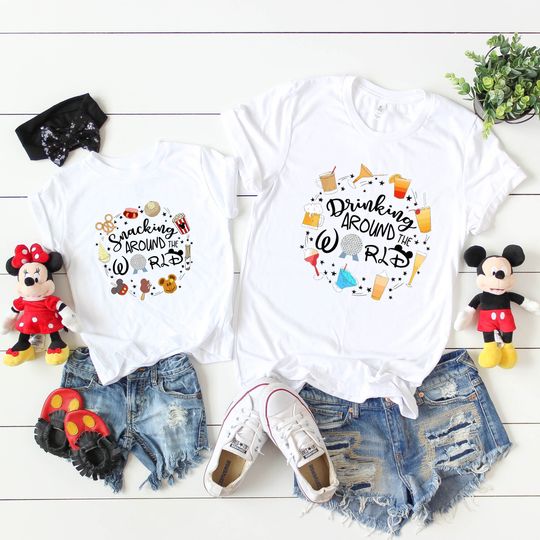 Snacking around the world, Drinking around the world, Disney family shirt, World traveler shirt, Epcot Disney shirt