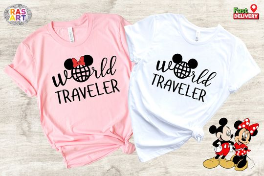 World Traveler Shirt, Traveler Shirt, Disney Traveler Shirt, Disney Family Vacation Shirt, Mickey Tee, Disney Epcot Shirt