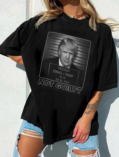 Funny Trump Mugshot Not Guilty Shirt, MAGA Trump 2024 T-Shirt
