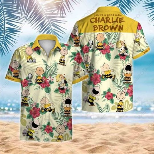 Charlie Brown Hawaiian Shirt, Hawaiian shirt, summer shirt