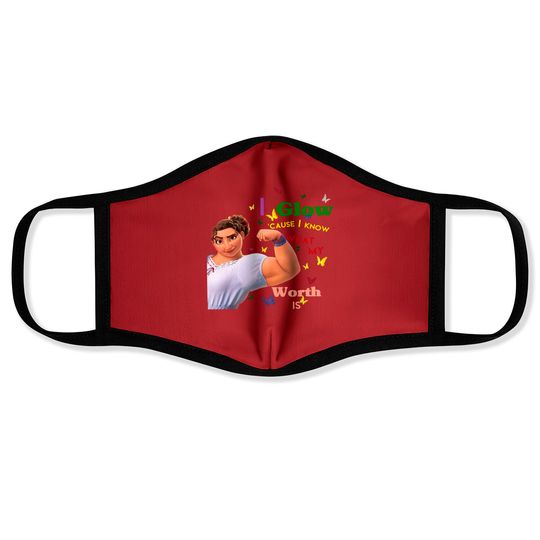 Disney Encanto Luisa Face Masks, I Glow Cause I Know What My Worth Is, Luisa Song