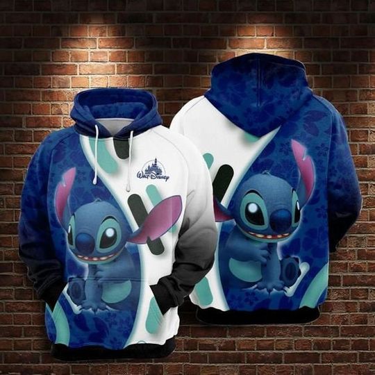 Discover Disney Stitch Cartoon Lilo And Stitch Over Print 3D Hoodie