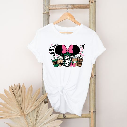 Minnie Starbucks Coffee Shirt, Disney Coffee Latte Tee, Disney Tinker Bell Shirt