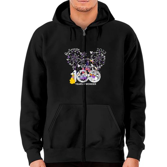 Disney 100th Years Of Wonders Zip Hoodies, Disney 100th Anniversary Zip Hoodies