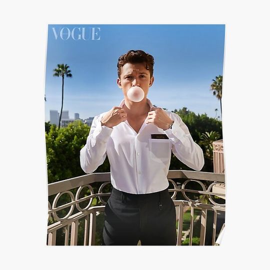 Blowing gum tom holland Premium Matte Vertical Poster