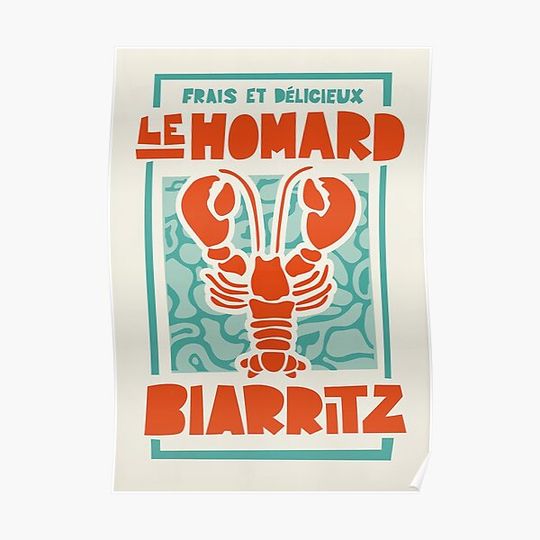 Discover Kitchen | French Biarritz Lobster | Le Homard Premium Matte Vertical Poster
