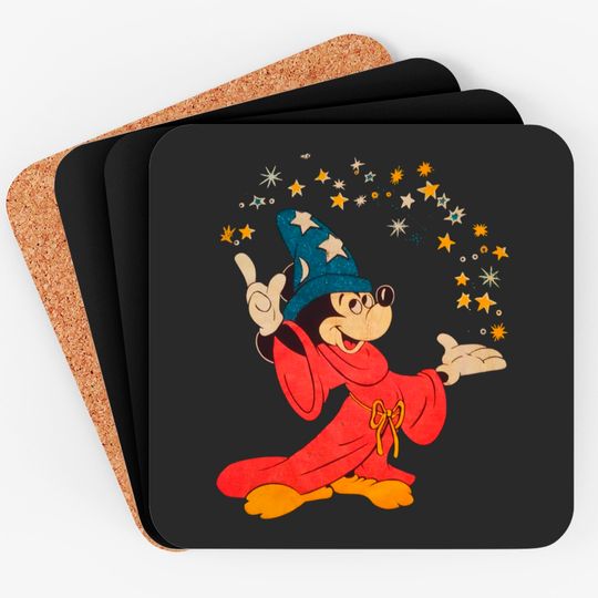 Retro Sorcerer Mickey Coasters / Magic Wizard Mickey / Fantasmic Disneyland