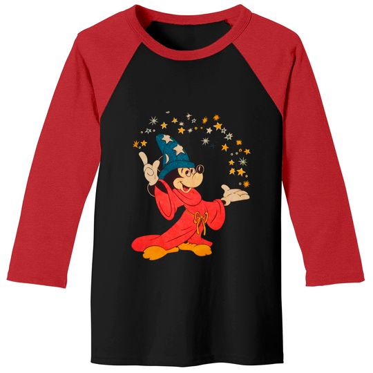 Retro Sorcerer Mickey Baseball Tees / Magic Wizard Mickey / Fantasmic Disneyland