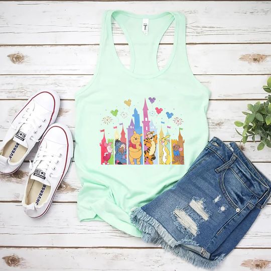 Winnie The Pooh Tank, Pooh Bear Tank Top, Disney Castle Tank