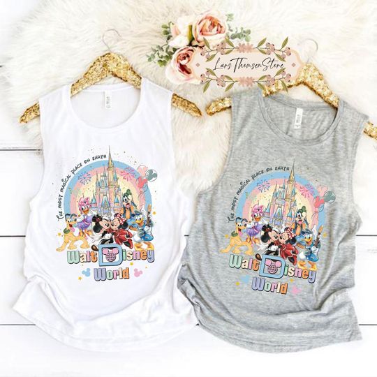Vintage Disney World Tank, Disneyworld Trip Tank, Mickey And Friends Shirt, Happiest Place On Earth, Magic Kingdom Tank, Disney Vacation