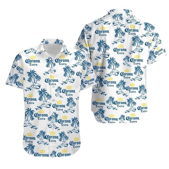 Corona Beer Hawaii Shirt, Coconut Tree Shirts, Summer Vacation Hawaiian Shirt