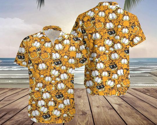 Funny Gay Garfield Hawaiian Shirt, Garfield Hawaiian Shirt