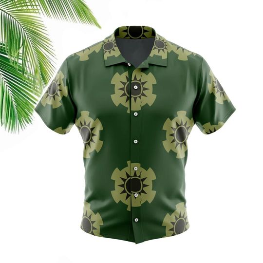 Zoros Wano Pattern One Piece Button Up Hawaiian Shirt