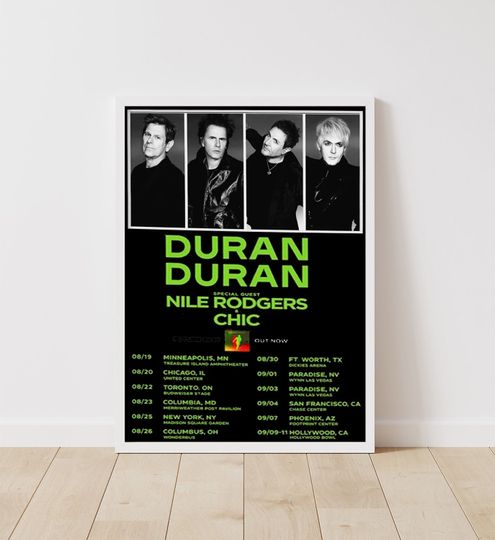 Duran Duran Tour Poster - North American Headlining Tour 2022 Wall Art