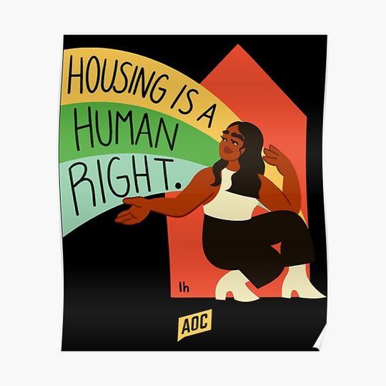 Discover Aoc Merch AOC Housing Is A Human Right Premium Matte Vertical Poster