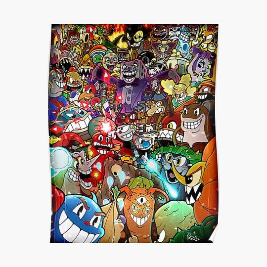 Cuphead Poster + Filter + Color Premium Matte Vertical Poster
