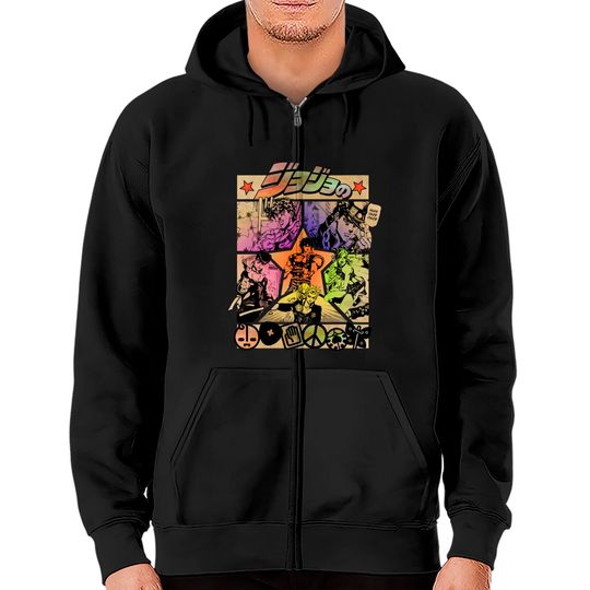 Vintage Jojo's Bizzare Adventure Zip Hoodies