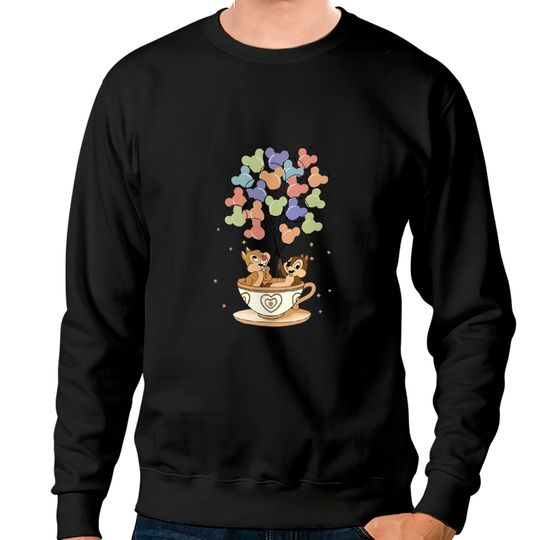 Disney Chip And Dale Teacup Balloons Sweatshirts, Double Trouble Sweatshirts