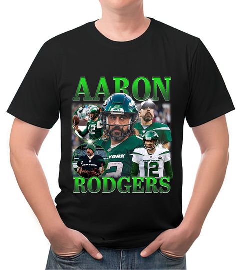 New York Jets shirt, Aaron Rodgers, Classic 90s Graphic Tee